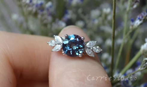 alexandrite engagement ring